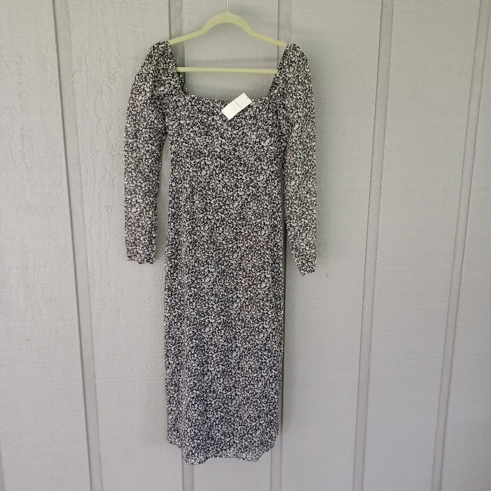 Abercrombie And Fitch Emerson Chiffon Long Sleeve Midi Dress Size Tall S Women